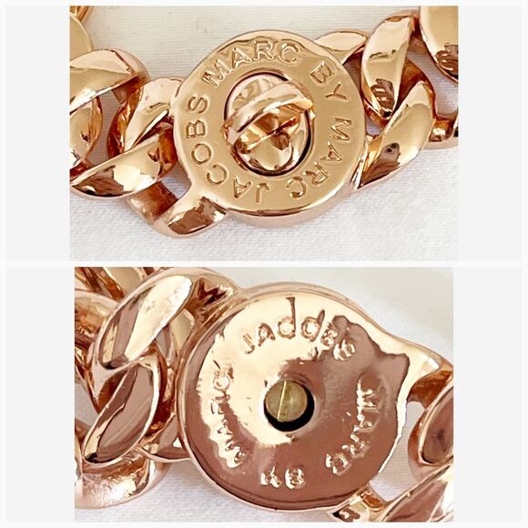 MARC JACOBS RoseGold Tone Katie Logo Link Bracelet NWT - Picture 6 of 9